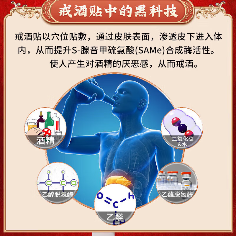 藤原石川制薬戒酒贴日本进口终身戒除酒瘾酒精依赖专用克星戒酒神器滴酒不沾 日本戒酒贴1盒【8贴】