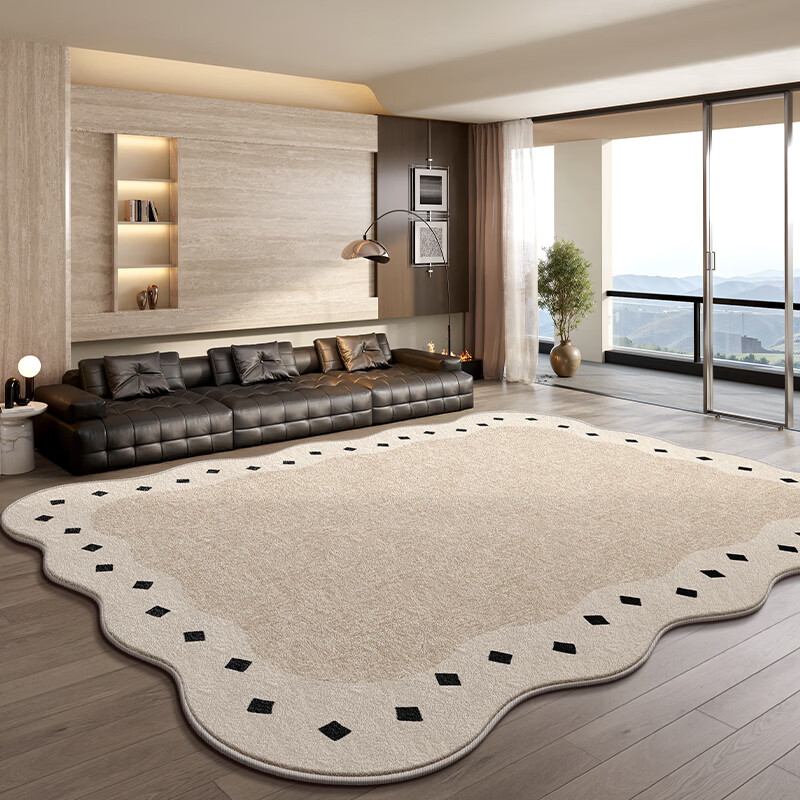 Y U-LIVE地毯客厅2026新款轻奢现代异形简约风免洗可擦卧室高级不规则 S仿羊绒-空明异形 140×200CM【所有尺寸：精致双线包边】