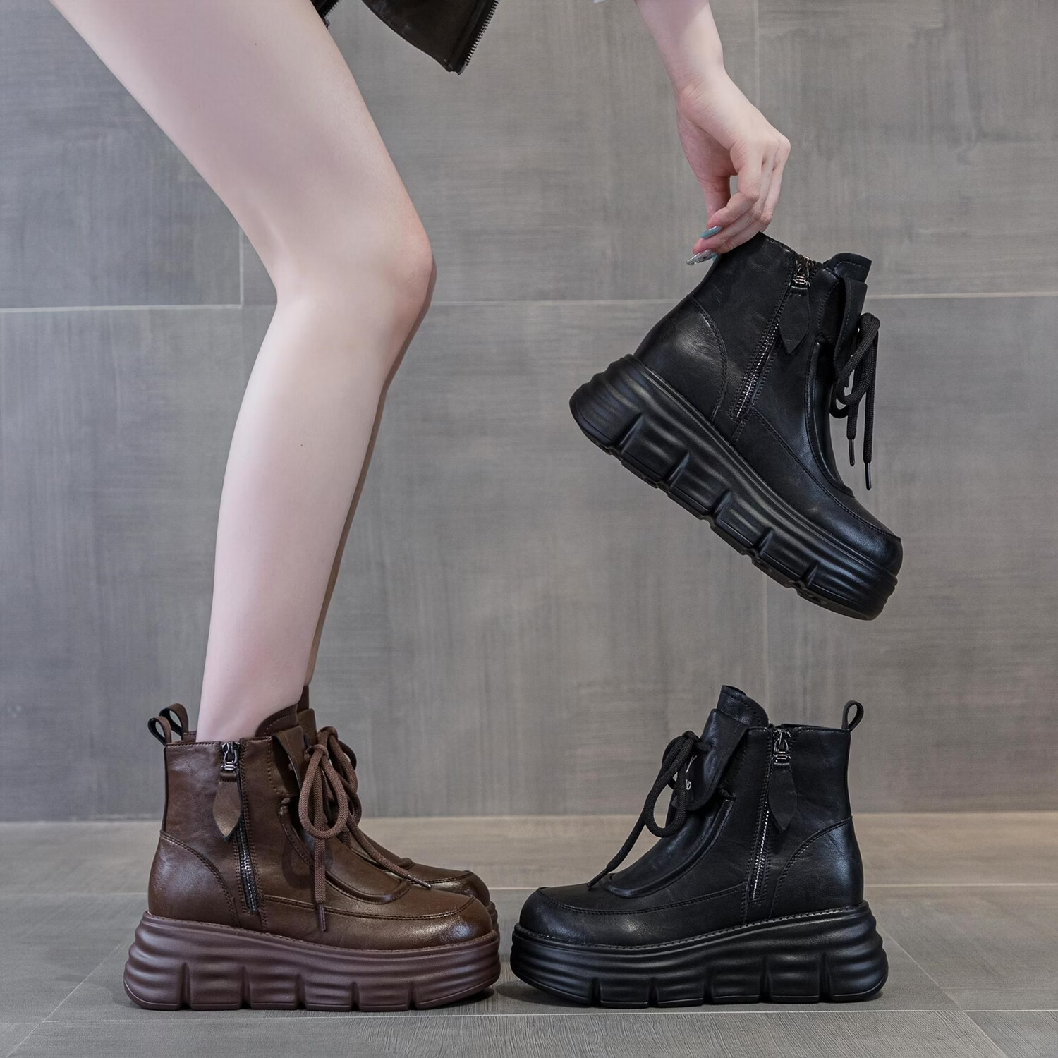 6996工厂直销加绒棉鞋靴女2024新款厚底短靴女鞋直播 黄棕色 单层 黄棕色 36