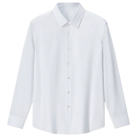 猫人衬衫男长袖纯色商务职业正装男士棉质白衬衫工装外套休闲衬衣男