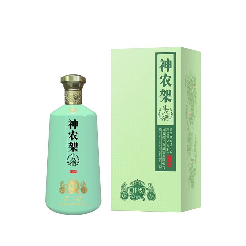 神农架兼香型白酒生态酒浓香粮食酒高粱酒新林级42度 500ml送毛铺酒具 42度 500mL 4瓶 (整箱)送2套毛铺酒具