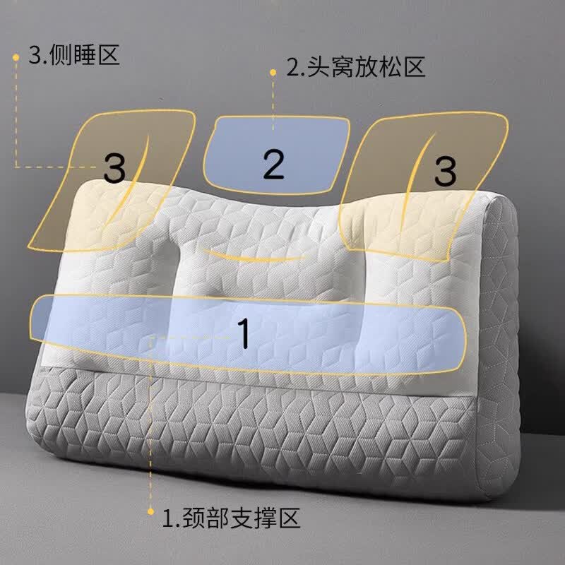安睡宝(SOMERELLE)枕头枕芯护颈枕睡眠颈椎枕定型助眠枕芯学生宿舍家用舒适 反牵引乳胶枕【乳胶片+弹力纤维】 单只