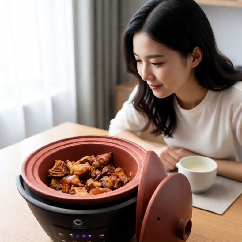 新创埼0涂层天然紫砂锅电饭煲家用多功能柴火饭煲仔饭砂锅3L煮粥煲汤无涂层电饭锅预约定时无水炖肉3L 黑色 3L 单套胆（共：真紫砂内胆1个+真紫砂盖2个）