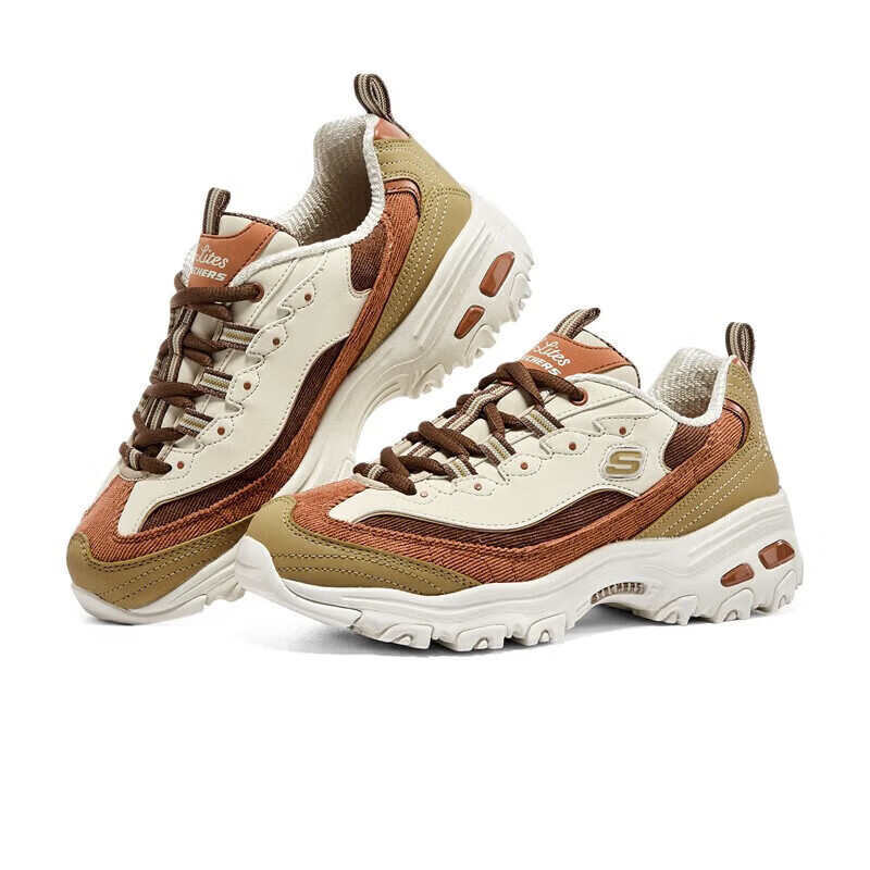 斯凯奇（Skechers）奶茶熊2代丨男女同款春夏老爹鞋潮流复古增高保暖熊猫鞋休闲鞋 【女款】枫糖拿铁/TPNT 36