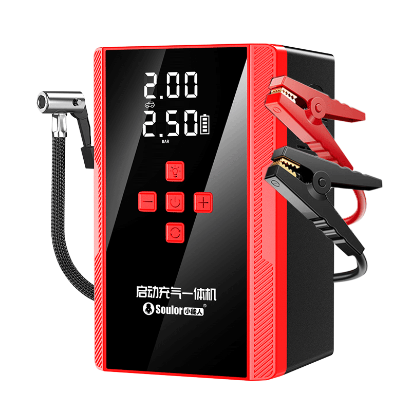 小能人（soulor）【3C认证】汽车应急启动电源12V充气启动一体机备用电瓶打火器搭电宝启动宝轮胎打气户外电源Q38A