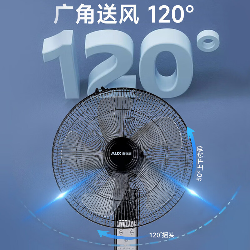 奥克斯（AUX）壁扇壁挂风扇挂壁式电风扇家用客厅墙壁摇头挂扇挂式工业电扇大风力宿舍餐厅学校 【铜芯电机】20英寸五叶遥控款/三档调节-2米线
