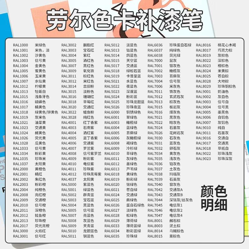 乐适达劳尔色卡K7德国RAL国际标准油漆涂料潘通永翔定制补漆笔油漆笔 RAL7045 电信灰1【加赠补漆工具包】