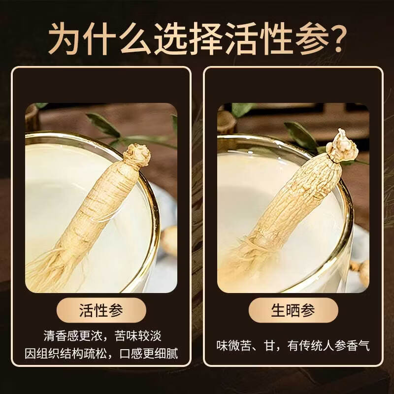 长白山人参活性冻干人参盒装梅兰竹菊套装煲汤泡水泡酒年货节礼盒  活性冻干参 5g*4盒 【送手提礼袋2】