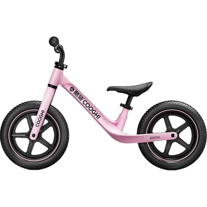 酷骑（COOGHI）S2儿童平衡车1-3-6岁滑行婴儿学步车小童超轻入门 s2平衡车12寸+头盔+护具（粉色）