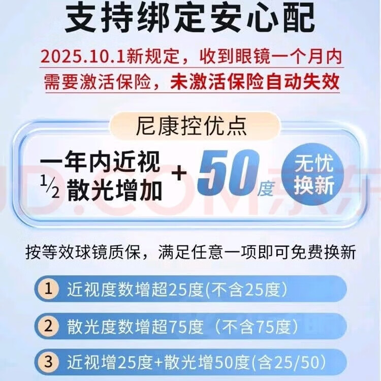 尼康控优点镜片2.03.0儿童防控近视眼镜点扩散技术延缓近视加深 控优点2.0+施洛华 派丽蒙 海俪恩 （2.0是1.591）（3.0是1.67）
