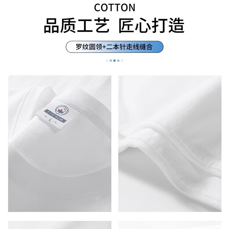 花花公子短袖t恤男圆领夏季宽松大码全棉半袖上衣打底衫 AU.浅灰色+FA.雾霾蓝 XL 建议【120-135斤】
