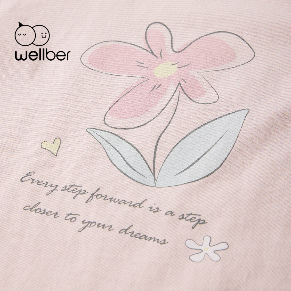 威尔贝鲁（WELLBER）儿童T恤宝宝内搭条纹假两件中小童长袖上衣纯棉百搭 粉色 90