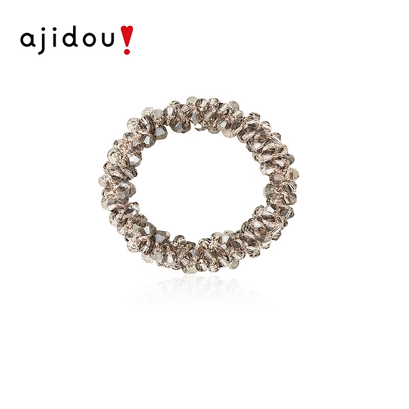 AJIDOU阿吉豆休闲弹性水晶发圈时尚个性扎头发绳高级发绳潮酷发饰 灰色 1个
