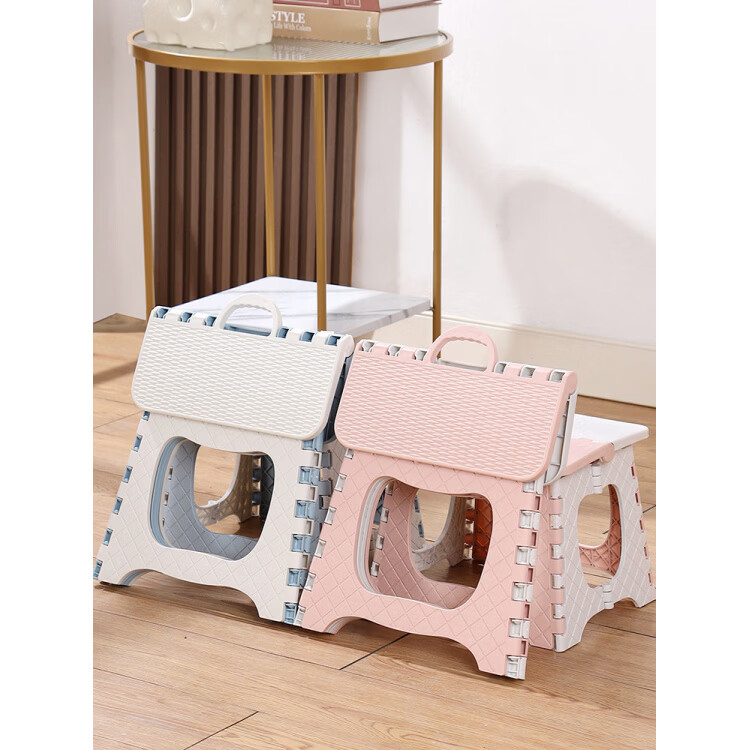 胖东来同款折叠凳户外加厚塑料子便携式家用小板凳马扎露营凳儿童 小号【1个装】蓝色