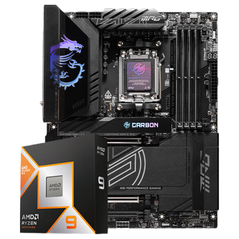 ΢�� X870E CARBON WIFI���� AMD 9950X3D CPU��װ
