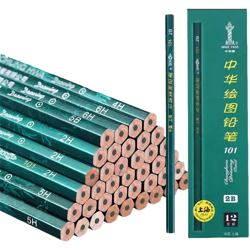 中华 铅笔101 铅笔 素描铅笔 绘图小学生儿童写字笔 HB 5盒（共60支）