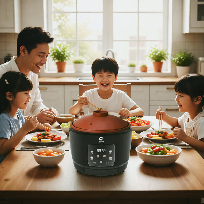 新创埼家用天然紫砂锅电饭煲家用煮饭锅智能预约自动煲汤无水炖肉煲仔饭柴火饭电饭锅 3L 黑色彩屏 3L 天然紫砂双套内胆