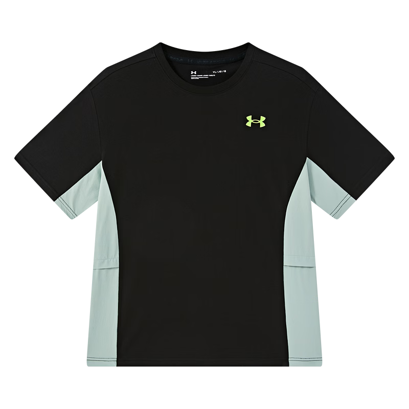 安德玛（Under Armour）儿童户外短袖T恤男童夏季梭织拼接宽松户外短T262103355