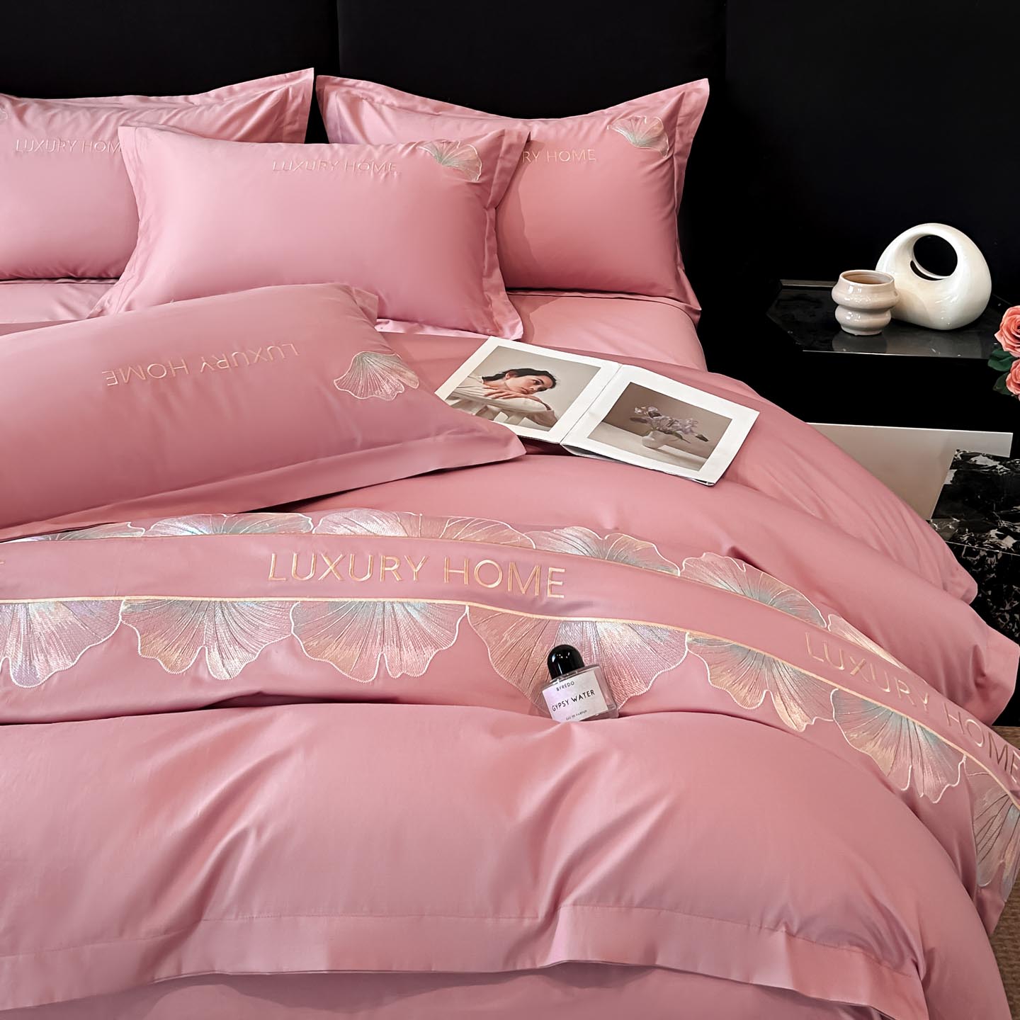 水星系列高端四件套全棉100%纯棉2026新款轻奢四季通用纯棉床单被套四件套 花漾-芙芮粉 1.5m 床单款 被套200*230cm四件套