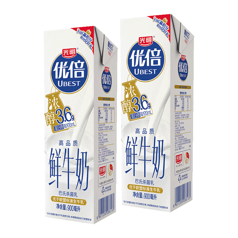 Bright �ű�3.6Ũ����ţ�� ���ְ� ���´�ţ�� 2�� 900ml 27.5Ԫ