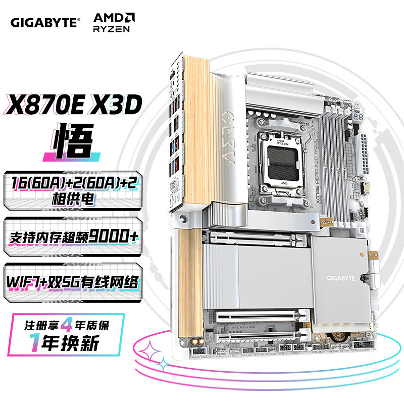 技嘉 悟系列X870E AERO X3D WOOD WIFI7 DDR5 图 2