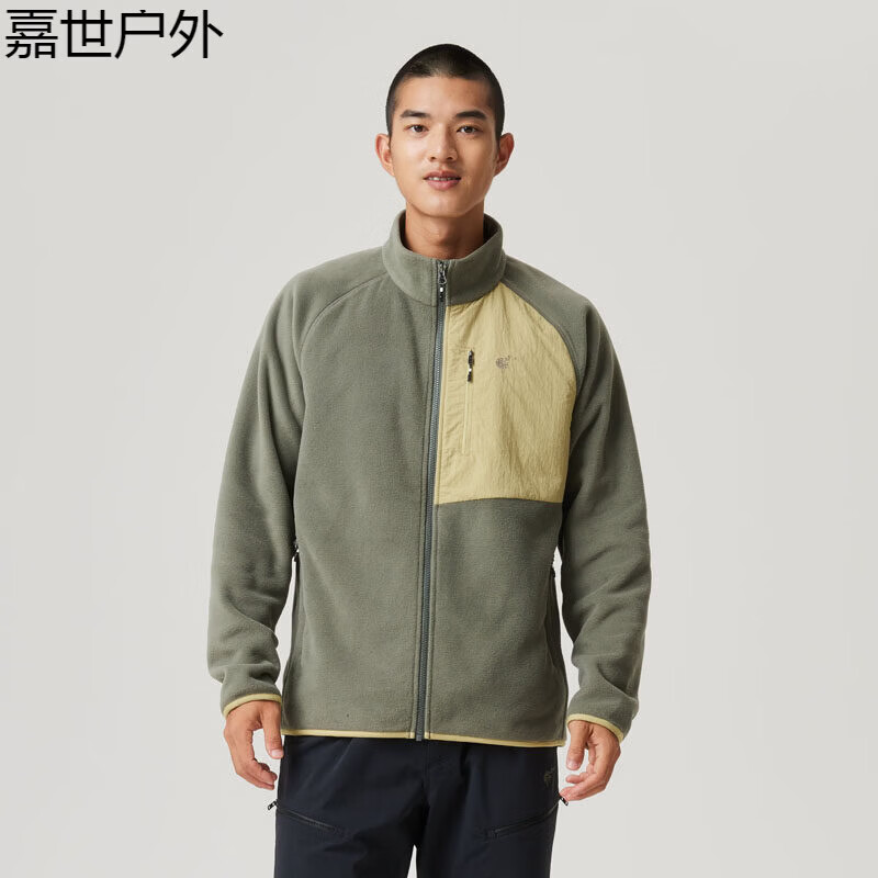 三夫户外（SANFO）*隐者山之道 户外休闲徒步登山碧山二代抓绒衣开衫 地衣绿 L