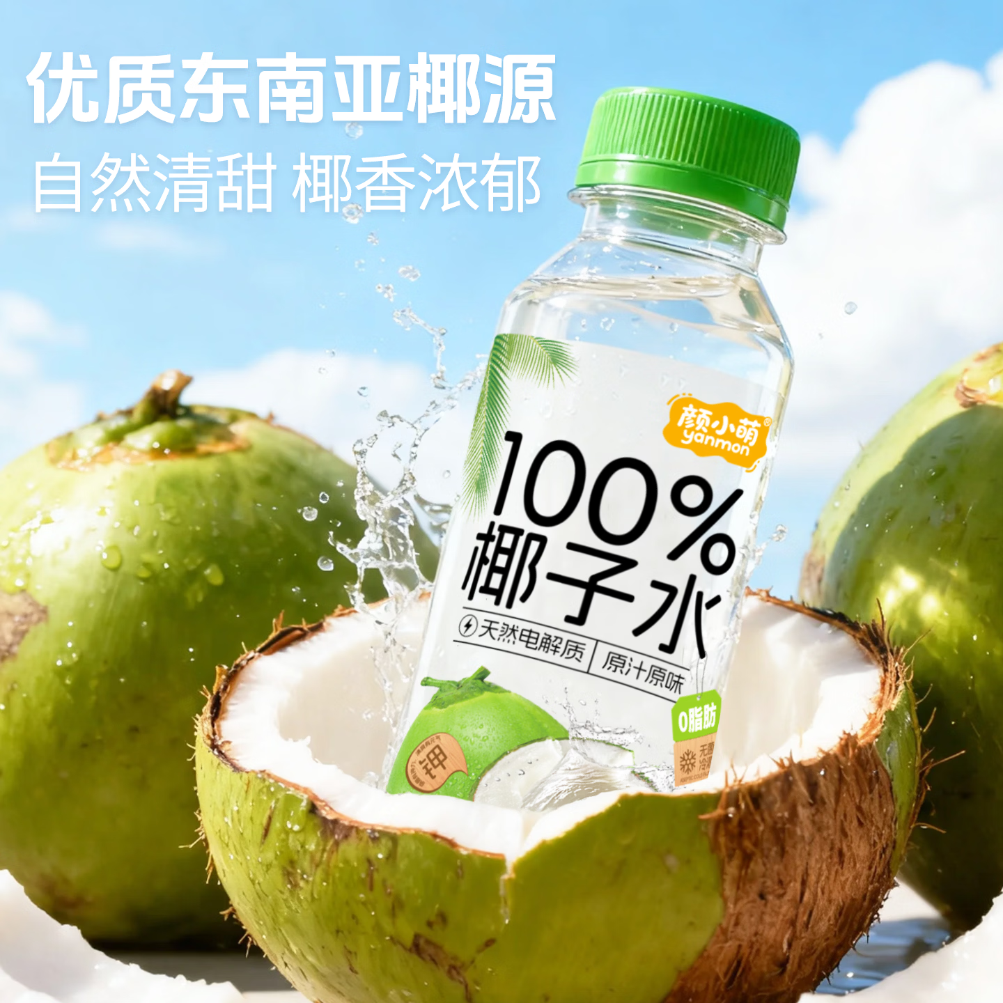 颜小萌椰子水245ml*10瓶学生便携清爽饮品网红高颜值饮料整箱解腻 椰子水245ml*10瓶