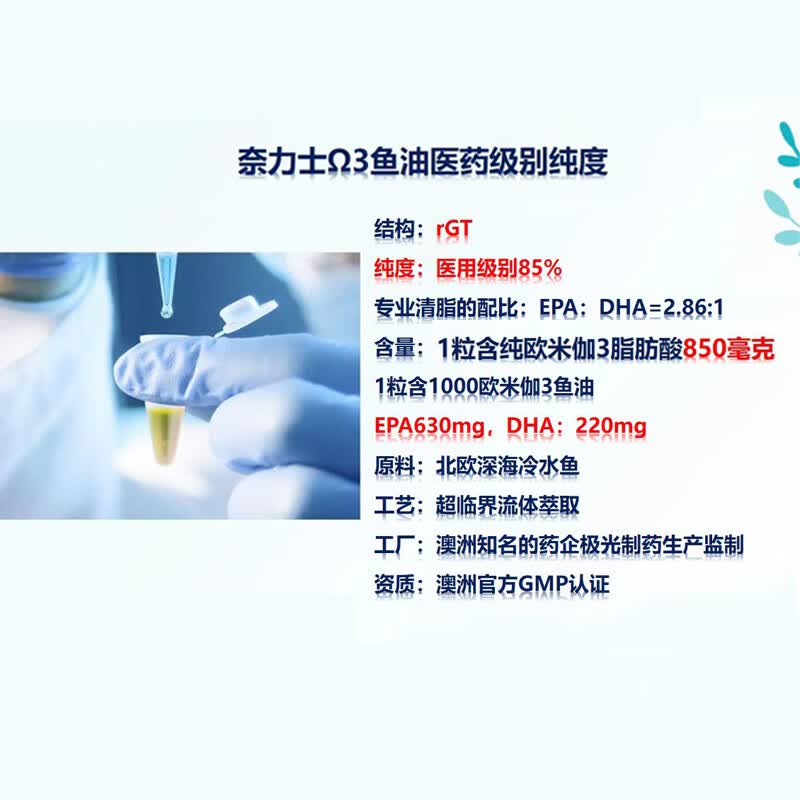 奈力士进口深海鱼油Omega-3高纯度中老年人可搭辅酶q10磷虾油成人DHA 【1盒体验装】+家中常备 140g*1瓶