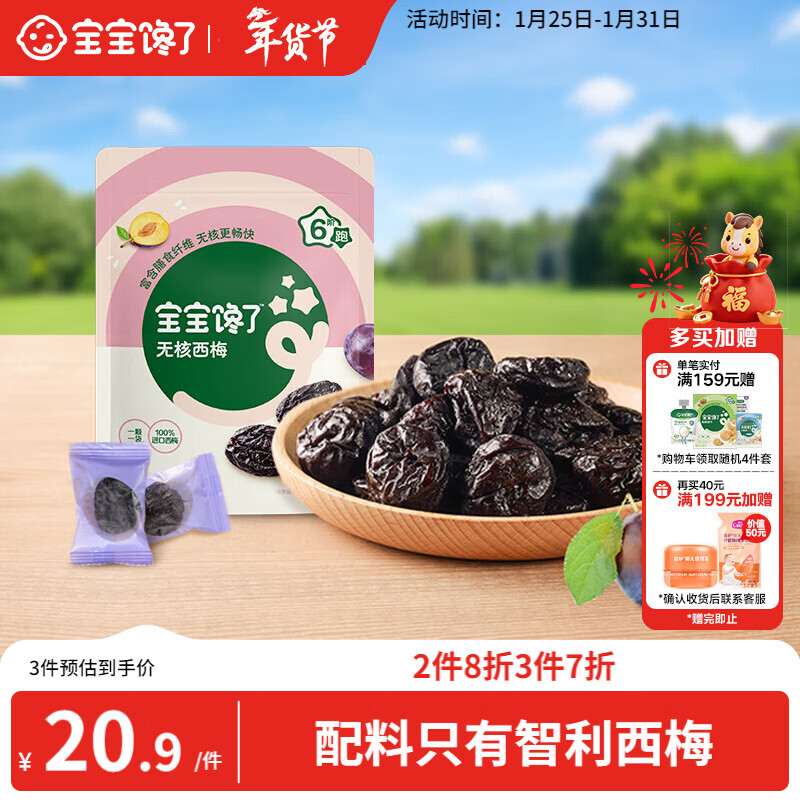宝宝馋了无核西梅儿童零食无添加糖去核西梅干150g享儿童食谱