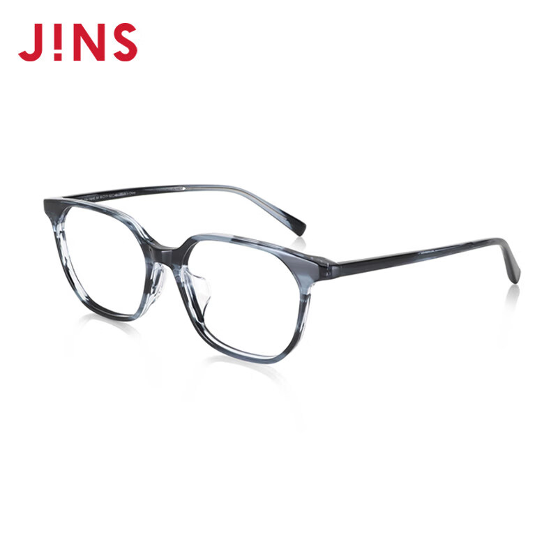 睛姿（JINS）鏡多邊形鏡框板材輕眼鏡架可配防藍光鏡片MCF23A146 54藏藍色 1.60(較薄)