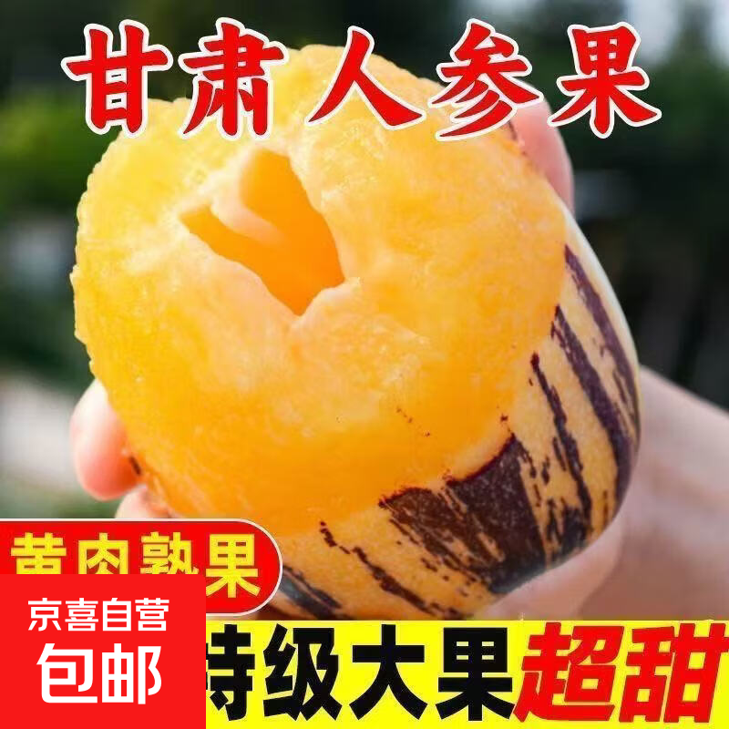 甘肃民勤沙漠人参果新鲜大果黄肉整箱批发生鲜水果 -精选现摘发货 5斤【净重4.5斤】特大果（单果200克以上）