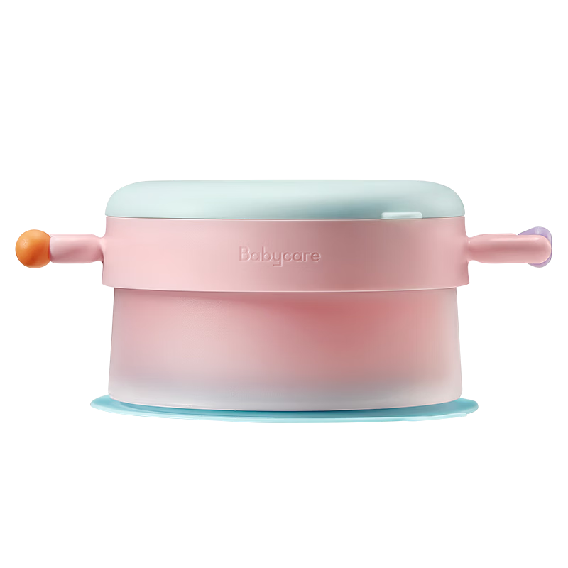 babycare儿童餐具辅食碗保温碗宝宝吃饭工具新生婴儿礼盒送礼5件套粉PPSU
