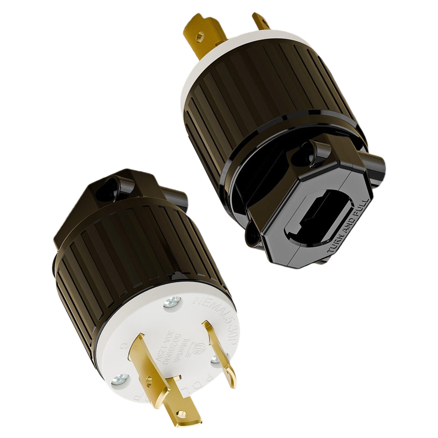 TLDPLUG美规30A 125V大功率美标NEMA L5-30P旋转锁定防脱插头安规认证 黑色 美标NEMA L5-30P插头30A 125V