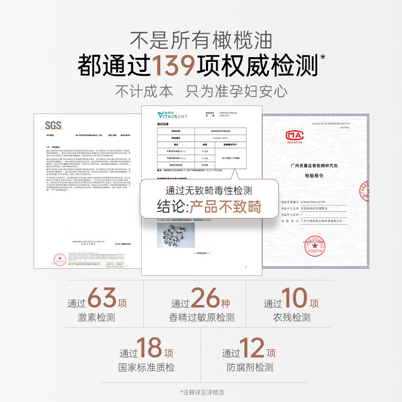 袋鼠妈妈橄榄油准孕妇按摩抗皱精华油舒缓改善纹路紧致修护身体油护肤品 【舒纹润肤】橄榄油50ml+身体乳180g