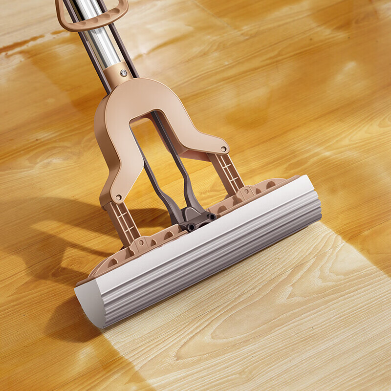 家杰优品胶棉对折式拖把28cm 吸水海绵可调节把杆