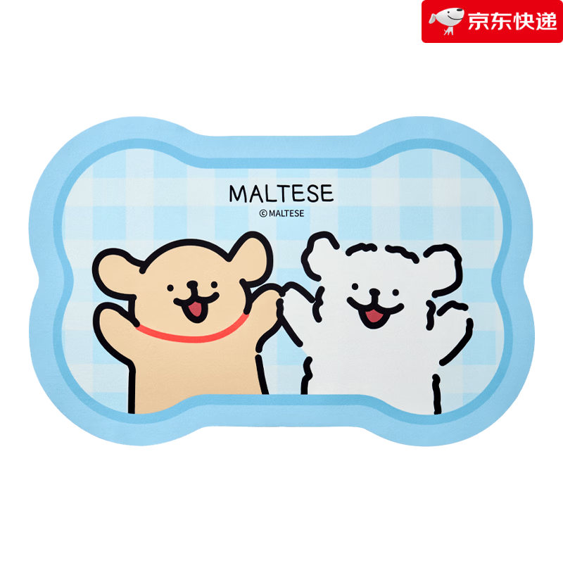 完壮×吸水速干脚垫厕所门口浴室防滑地垫家用 有点淘气×线条小狗地垫(蓝色款)