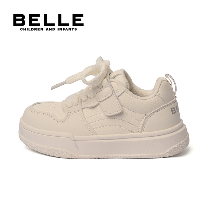 百丽童鞋儿童板鞋校园小白鞋男童26年春秋新款女童鞋子女孩大童运动鞋 白色 36