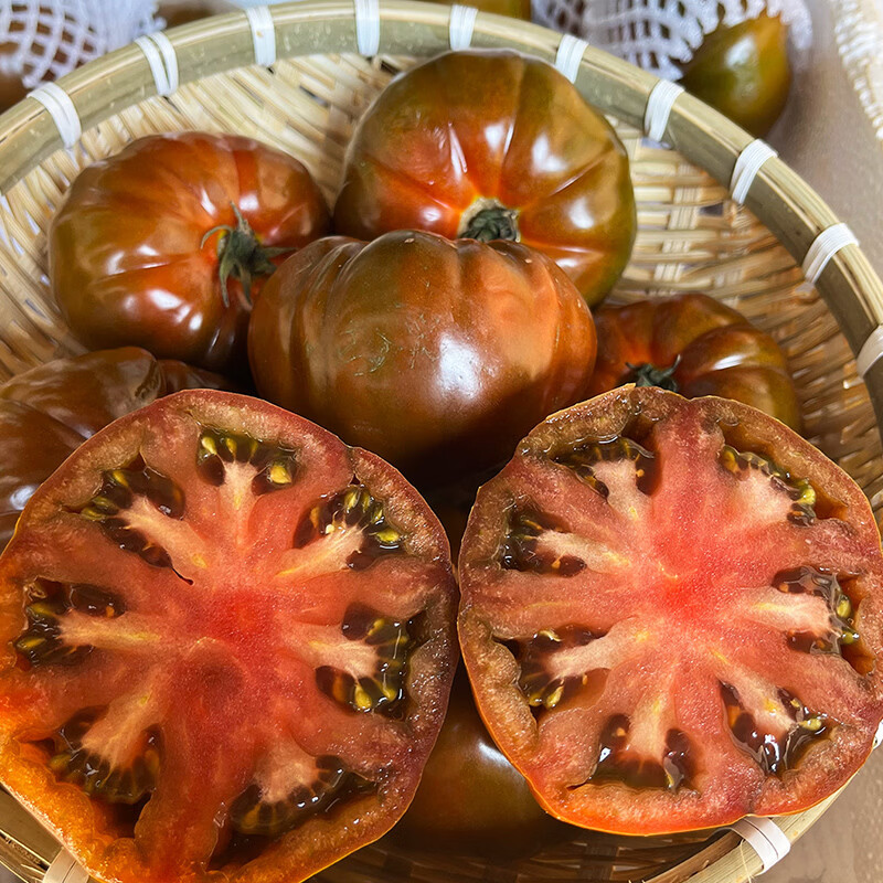 【OLE/盒马同款，顺丰包邮】七彩云南黑牛排番茄现摘现发生鲜蔬菜 黑牛排番茄（大果80-120）一箱 4.5斤