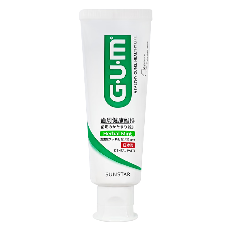 G·U·M康齒家日本進口低泡牙膏 牙齦牙周口腔護理 香草薄荷味130g
