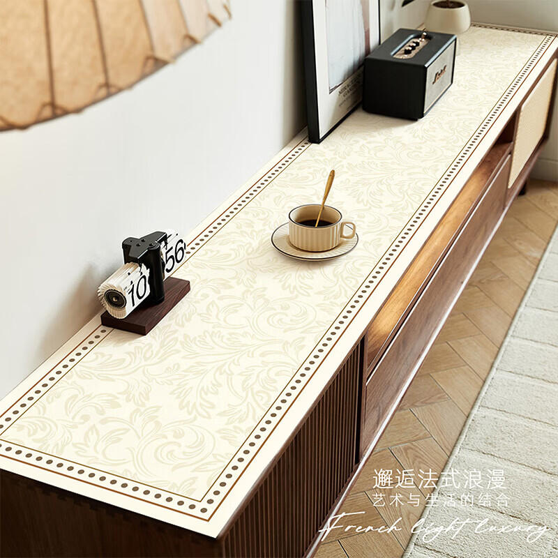 无印良品【0胶液态硅】电视柜台面保护垫桌垫轻奢高级感餐边柜酒柜保护垫 暮光花园【0胶水守护家庭健康】 30X80cm【自由裁剪】