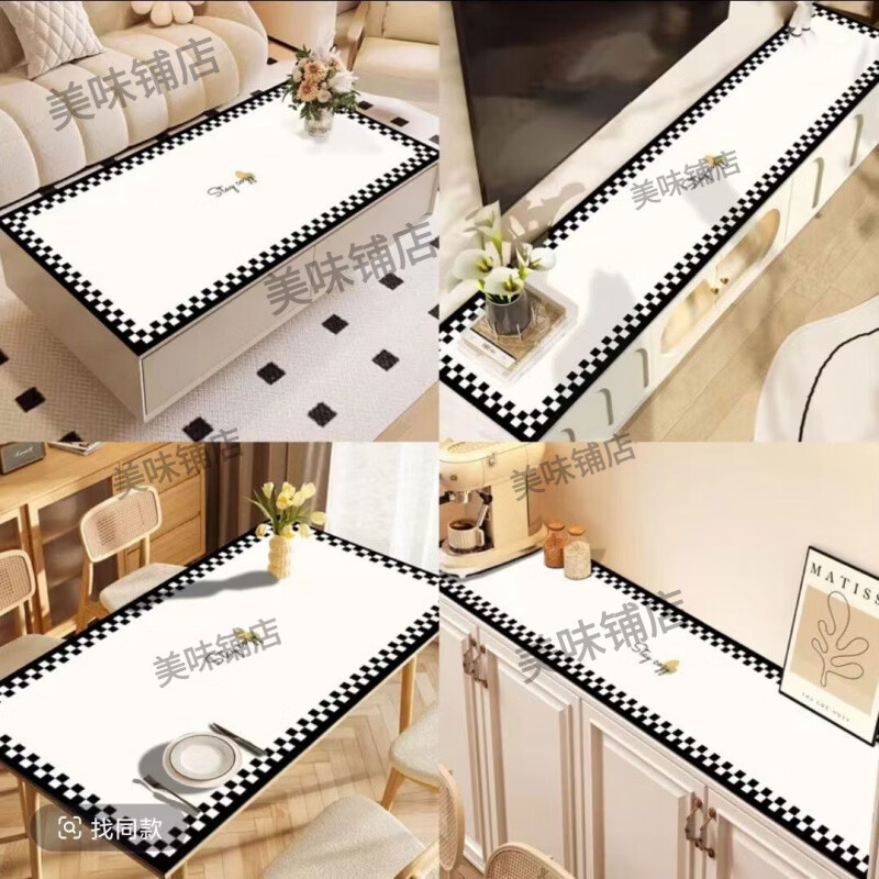 新货免洗防油酒柜电视柜垫子茶几防烫餐边柜入户鞋柜长方形桌垫防 一生一世 0*80默认小圆角