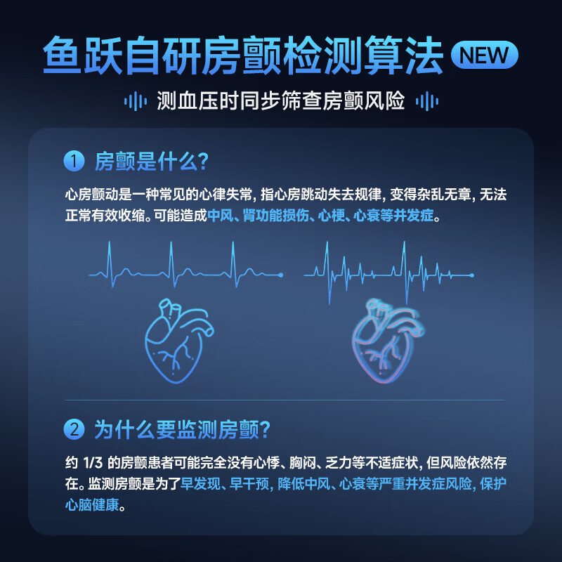 鱼跃(yuwell)血压测量仪 家用电子血压计 医用高精准监测仪器臂式大屏长辈送礼 【重磅新品】臂筒式语音充电房颤筛查YE692
