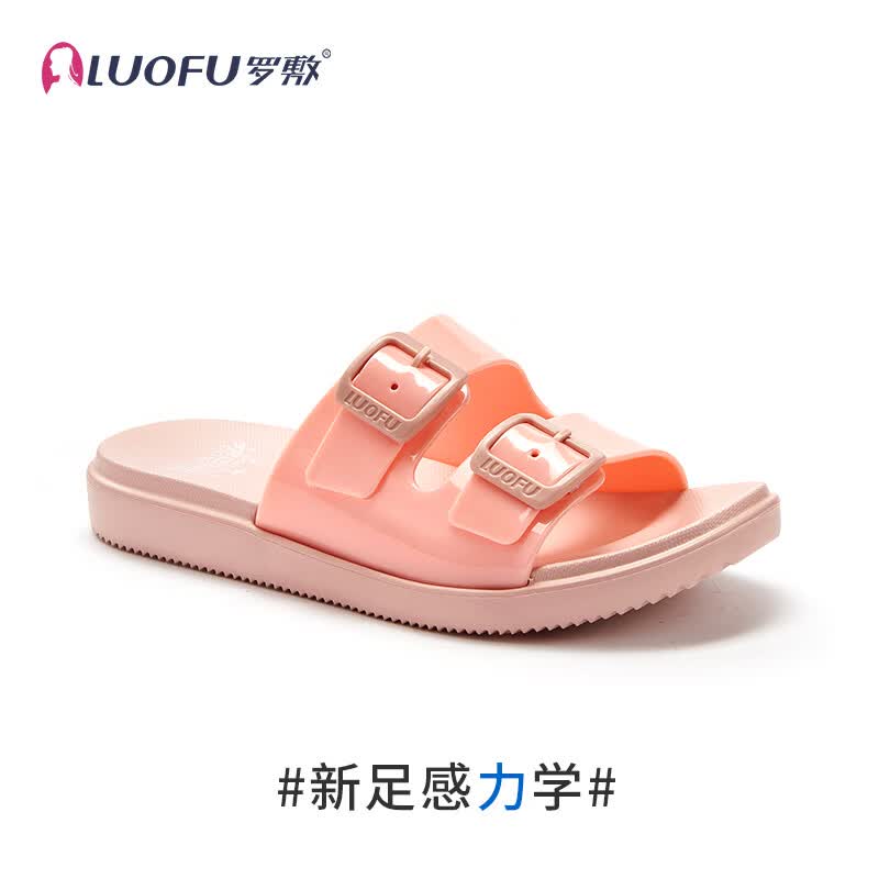 罗敷（Luo Fu）拖鞋女夏季新款防滑室外一字拖时尚外穿沙滩度假休闲凉鞋 白胡椒 40