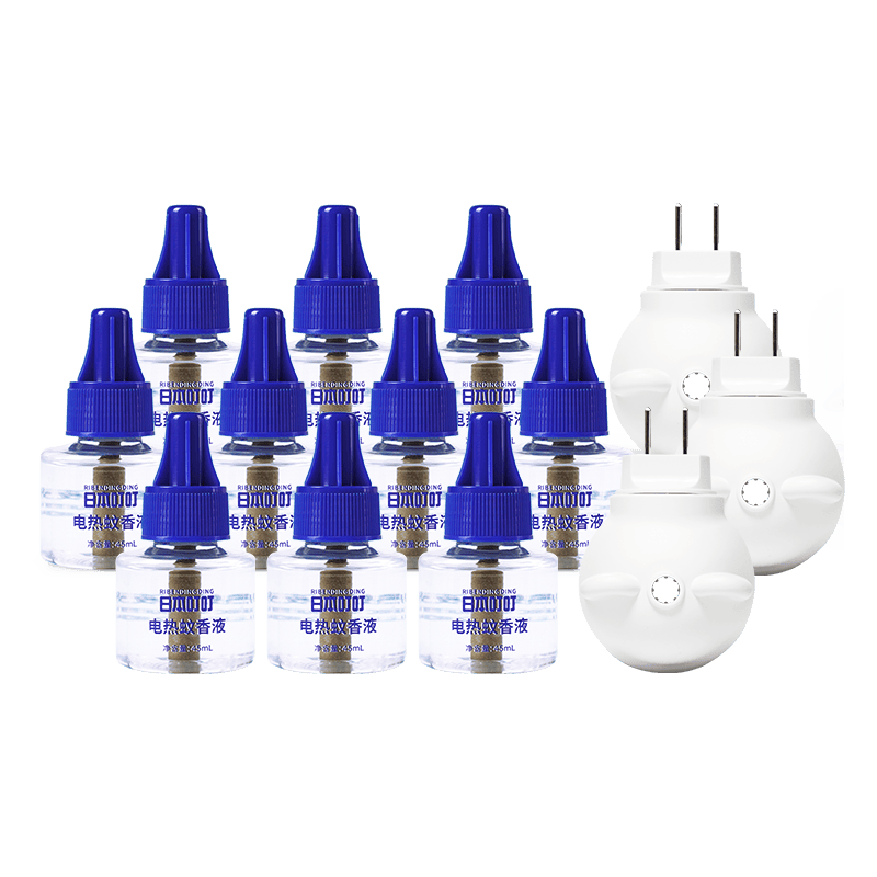 日本叮叮蚊香液电蚊香驱蚊液450晚3器+10液45ml三档定时宝宝儿童防蚊无香