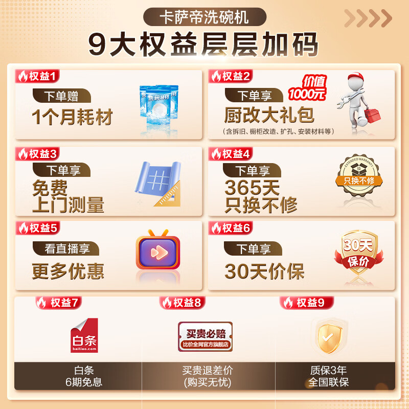卡萨帝(Casarte)嵌入式小型灶下洗碗机M70 14套大容量 双80℃消杀 一级水效变频 智能开门速干CWB14-B39YHU1国补