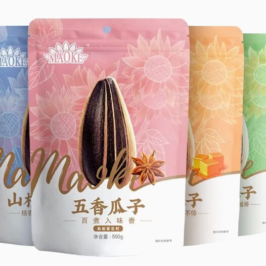 洽洽瓜子毛嗑焦糖五香味袋装葵籽原味休闲零食炒货瓜子零食 500g毛嗑混合2袋可备注口味