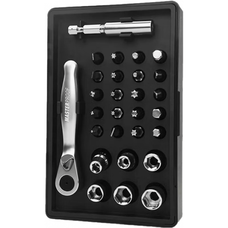 麦思德（MASTERPROOF）迷你棘轮扳手套装自行车维修神器 【迷你款双向棘轮扳手】29件套装