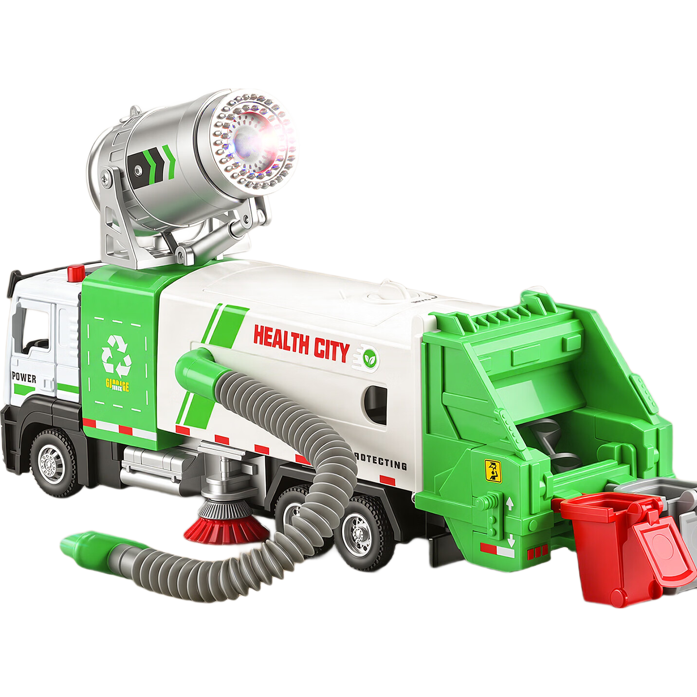 卡威合金電動(dòng)掃地車清掃車兒童玩具車環(huán)衛(wèi)車?yán)暹\(yùn)車男孩大號(hào)運(yùn)輸車 電動(dòng)吸塵噴霧車-藍(lán)