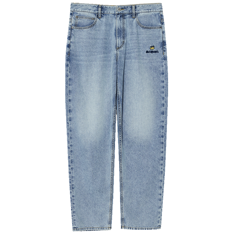 杰克·琼斯（JACK&JONES） BSQ联名男装牛仔裤时尚磨白浅色舒适凉感廓形长裤子226232036