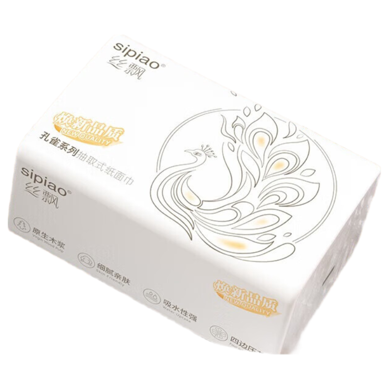 丝飘抽纸巾医护级大包加厚餐巾纸家用面巾纸母婴用纸 5层 420张*4包